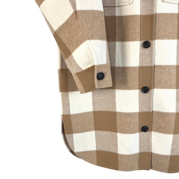 Rails Jaro Coat Oversized Wool Blend Ivory Camel Buffalo Check - Picture 7 of 11